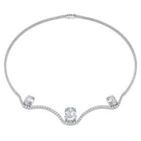 Collar octogonal con diamantes cultivados en laboratorio, 19,90 Ct en total, forma octogonal, oro blanco de 18K Collar octogonal con diamantes cultivados en laboratorio, 19,90 Ct en total, forma octogonal, oro blanco de 18K