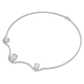 Collar octogonal con diamantes cultivados en laboratorio, 19,90 Ct en total, forma octogonal, oro blanco de 18K Collar octogonal con diamantes cultivados en laboratorio, 19,90 Ct en total, forma octogonal, oro blanco de 18K