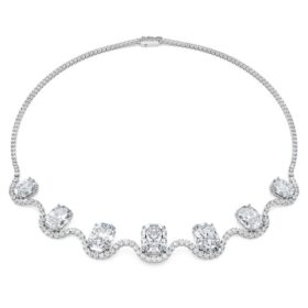Collar octogonal con diamantes cultivados en laboratorio, 37,70 Ct en total, forma octogonal, oro blanco de 18K Collar octogonal con diamantes cultivados en laboratorio, 37,70 Ct en total, forma octogonal, oro blanco de 18K