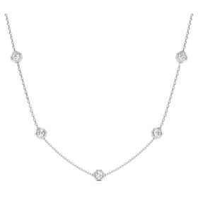 Collar octogonal con diamantes cultivados en laboratorio de 0,7 ct en total, forma redonda, plata esterlina Collar octogonal con diamantes cultivados en laboratorio de 0,7 ct en total, forma redonda, plata esterlina
