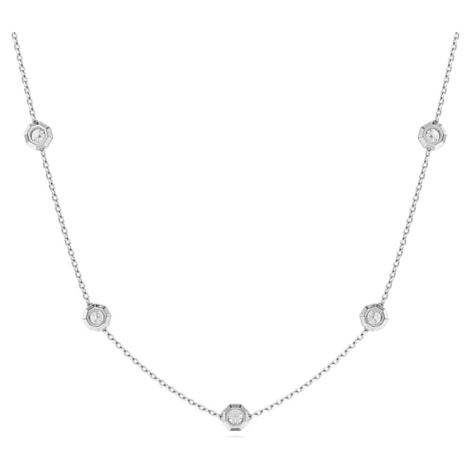 Collar octogonal con diamantes cultivados en laboratorio de 0,7 ct en total, forma redonda, plata esterlina Collar octogonal con diamantes cultivados en laboratorio de 0,7 ct en total, forma redonda, plata esterlina