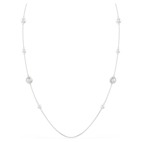Collar «Snake Strandage» con perlas de cristal, cortes mixtos, Año de la Serpiente, blanco, chapado en rodio
