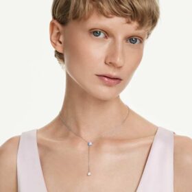 Collar Stilla Attract Y, corte redondo, azul, chapado en rodio Collar Stilla Attract Y, corte redondo, azul, chapado en rodio