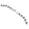 Collar Una Angelic, corte redondo, azul, chapado en rodio