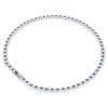 Collar Una Angelic, corte redondo, azul, chapado en rodio