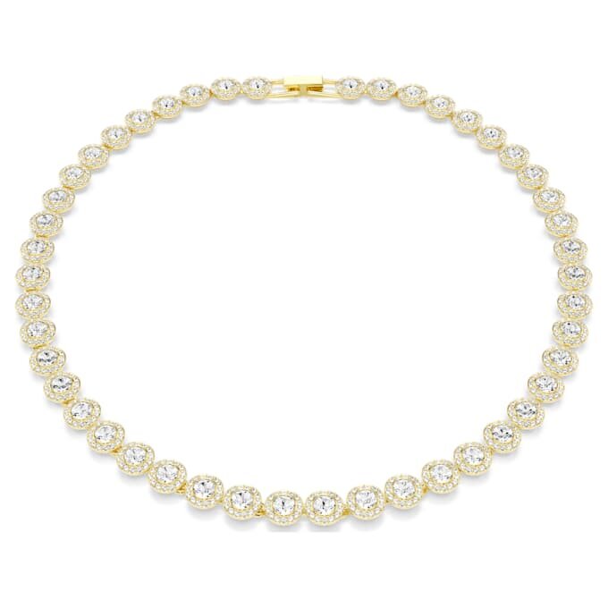 Collar Una Angelic, corte redondo, blanco, chapado en tono dorado Collar Una Angelic, corte redondo, blanco, chapado en tono dorado