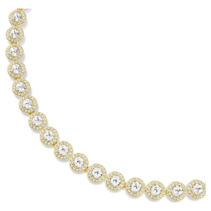 Collar Una Angelic, corte redondo, blanco, chapado en tono dorado Collar Una Angelic, corte redondo, blanco, chapado en tono dorado