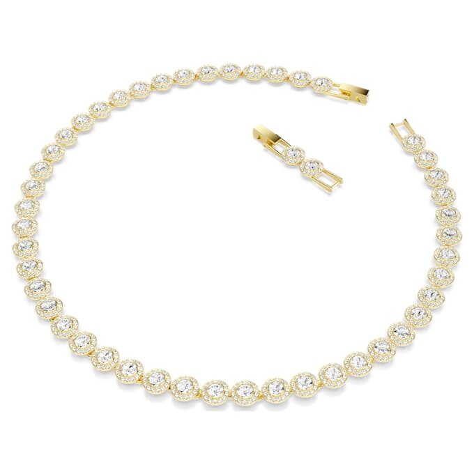 Collar Una Angelic, corte redondo, blanco, chapado en tono dorado Collar Una Angelic, corte redondo, blanco, chapado en tono dorado
