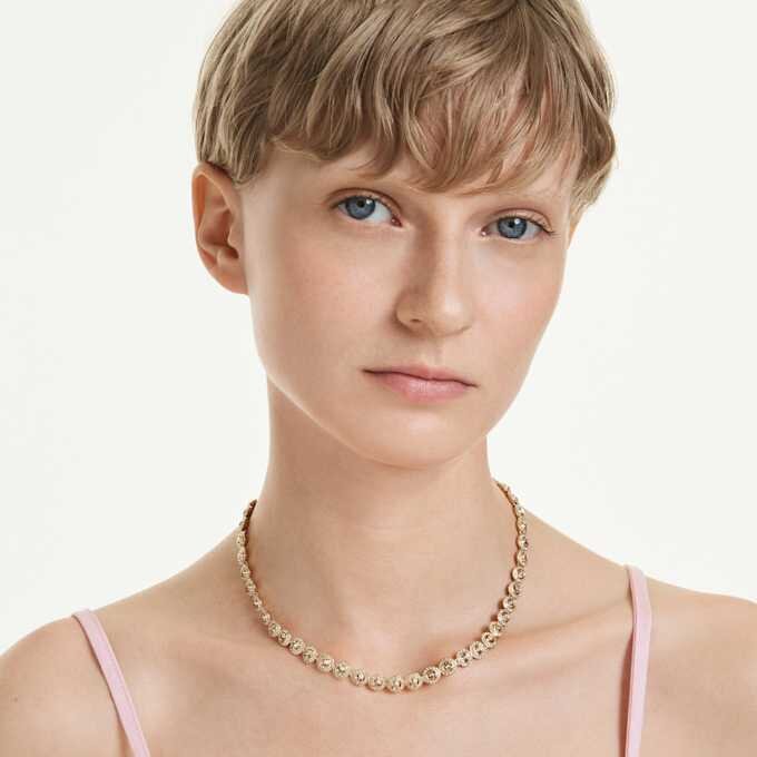 Collar Una Angelic, corte redondo, color caramelo, chapado en tono dorado Collar Una Angelic, corte redondo, color caramelo, chapado en tono dorado