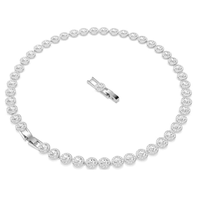 Collar Una Angelic, corte redondo, mediano, blanco, chapado en rodio Collar Una Angelic, corte redondo, mediano, blanco, chapado en rodio