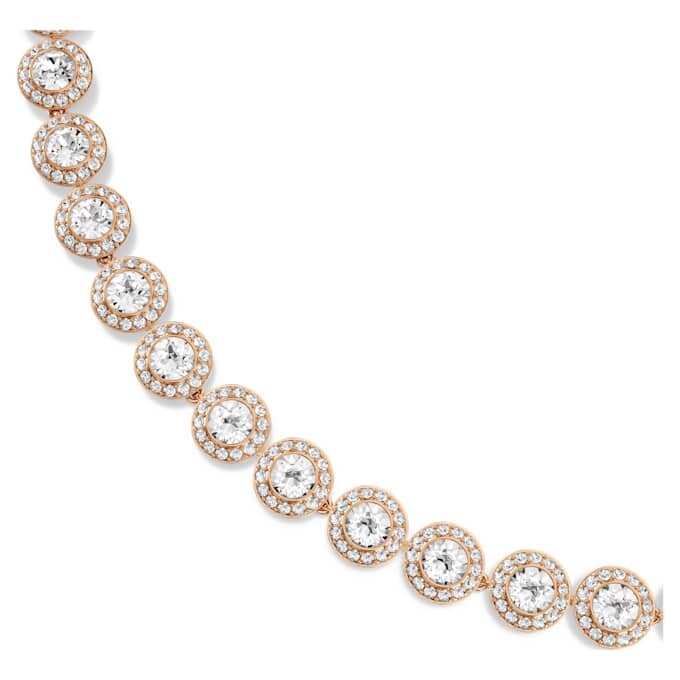 Collar Una Angelic, corte redondo, mediano, blanco, chapado en tono oro rosa Collar Una Angelic, corte redondo, mediano, blanco, chapado en tono oro rosa