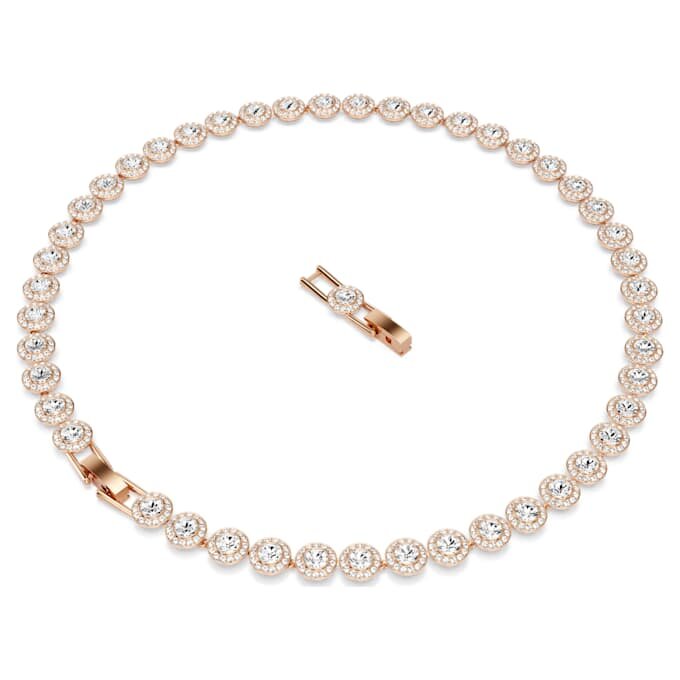 Collar Una Angelic, corte redondo, mediano, blanco, chapado en tono oro rosa Collar Una Angelic, corte redondo, mediano, blanco, chapado en tono oro rosa