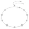 Collar Una Angelic, corte redondo, motivos de doble cara, blanco, chapado en rodio