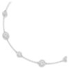 Collar Una Angelic, corte redondo, motivos de doble cara, blanco, chapado en rodio