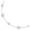 Collar Una Angelic, corte redondo, motivos de doble cara, blanco, chapado en rodio