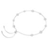 Collar Una Angelic, corte redondo, motivos de doble cara, blanco, chapado en rodio