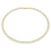 Collar Una Angelic, corte redondo, pequeño, blanco, chapado en tono dorado
