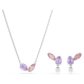 Conjunto Ariana Grande X Swarovski con cortes mixtos, multicolor, chapado en rodio