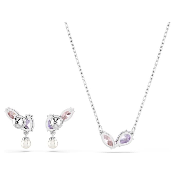 Conjunto Ariana Grande X Swarovski con cortes mixtos, multicolor, chapado en rodio Conjunto Ariana Grande X Swarovski con cortes mixtos, multicolor, chapado en rodio