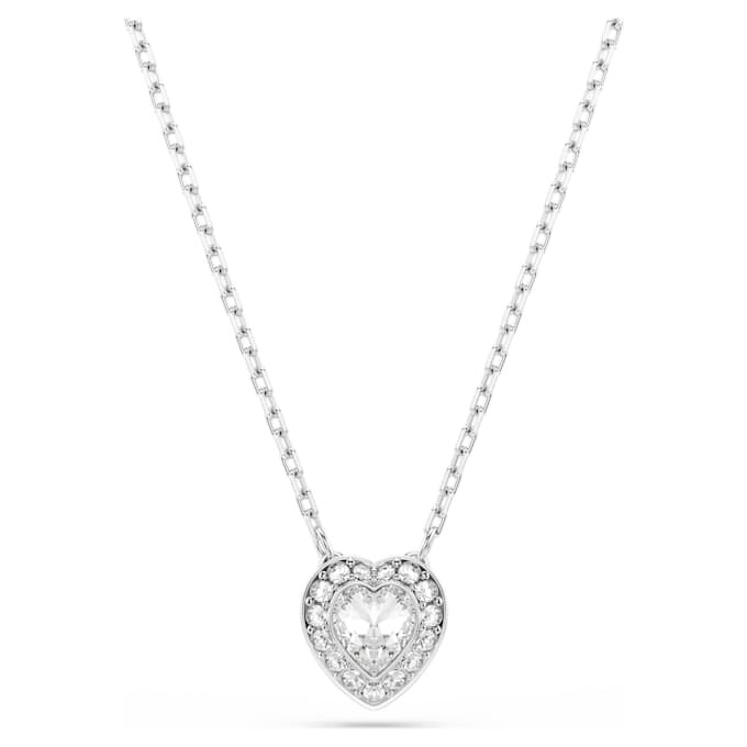 Conjunto Ariana Grande x Swarovski: cortes mixtos, corazón, blanco, chapado en rodio Conjunto Ariana Grande x Swarovski: cortes mixtos, corazón, blanco, chapado en rodio