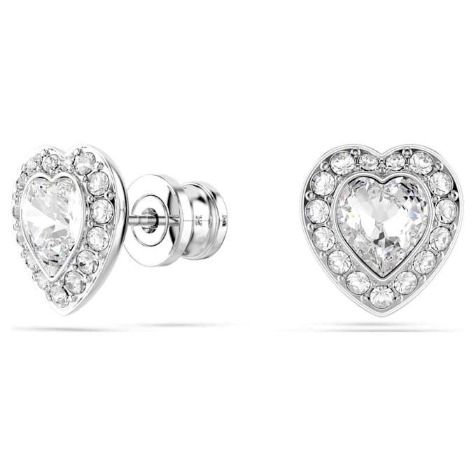 Conjunto Ariana Grande x Swarovski: cortes mixtos, corazón, blanco, chapado en rodio Conjunto Ariana Grande x Swarovski: cortes mixtos, corazón, blanco, chapado en rodio