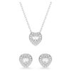 Conjunto Ariana Grande x Swarovski: cortes mixtos, corazón, blanco, chapado en rodio Conjunto Ariana Grande x Swarovski: cortes mixtos, corazón, blanco, chapado en rodio