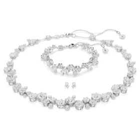 Conjunto Constella de cortes mixtos, blanco, chapado en rodio