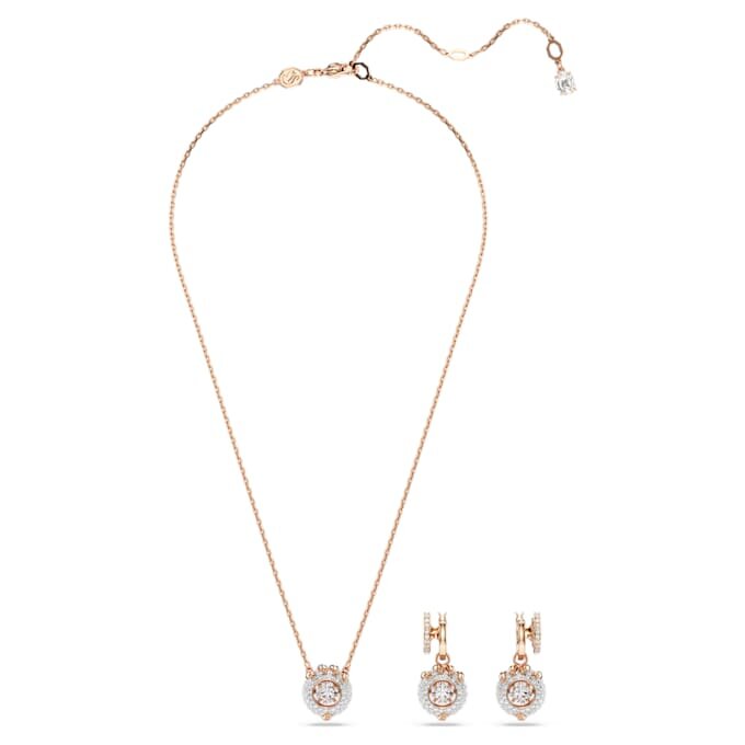 Conjunto de dragón y fénix: Garra de dragón, blanco, chapado en tono oro rosa Conjunto de dragón y fénix: Garra de dragón, blanco, chapado en tono oro rosa