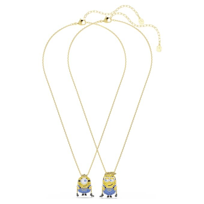 Conjunto de Minions James y Henry con pavé, multicolor, chapado en tono dorado Conjunto de Minions James y Henry con pavé, multicolor, chapado en tono dorado