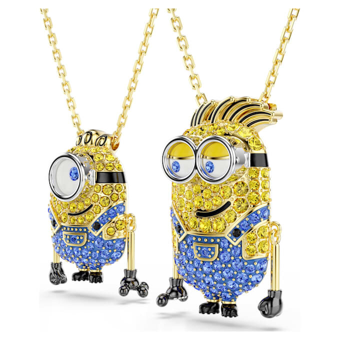Conjunto de Minions James y Henry con pavé, multicolor, chapado en tono dorado Conjunto de Minions James y Henry con pavé, multicolor, chapado en tono dorado