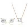 Conjunto Idyllia con cortes mixtos, corazón con flecha, chapado en tono oro blanco y rosa
