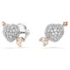 Conjunto Idyllia con cortes mixtos, corazón con flecha, chapado en tono oro blanco y rosa