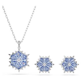 Conjunto «Magic Set» Copo de nieve, azul, chapado en rodio