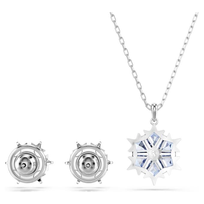 Conjunto «Magic Set» Copo de nieve, azul, chapado en rodio Conjunto «Magic Set» Copo de nieve, azul, chapado en rodio