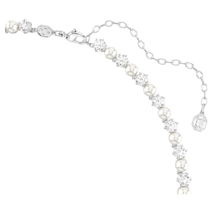 Conjunto Matrix de perlas de cristal, corte redondo, blanco, chapado en rodio Conjunto Matrix de perlas de cristal, corte redondo, blanco, chapado en rodio