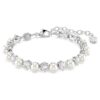 Conjunto Matrix de perlas de cristal, corte redondo, blanco, chapado en rodio Conjunto Matrix de perlas de cristal, corte redondo, blanco, chapado en rodio