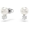 Conjunto Matrix de perlas de cristal, corte redondo, blanco, chapado en rodio Conjunto Matrix de perlas de cristal, corte redondo, blanco, chapado en rodio