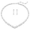Conjunto Mesmera de cortes mixtos, blanco, chapado en rodio