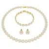 Conjunto «Una Angelic» (3 piezas), corte redondo, blanco, chapado en tono dorado Conjunto «Una Angelic» (3 piezas), corte redondo, blanco, chapado en tono dorado