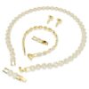 Conjunto «Una Angelic» (3 piezas), corte redondo, blanco, chapado en tono dorado Conjunto «Una Angelic» (3 piezas), corte redondo, blanco, chapado en tono dorado