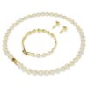Conjunto «Una Angelic» (3 piezas), corte redondo, blanco, chapado en tono dorado Conjunto «Una Angelic» (3 piezas), corte redondo, blanco, chapado en tono dorado