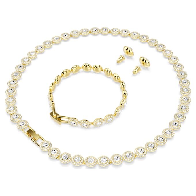 Conjunto «Una Angelic» (3 piezas), corte redondo, blanco, chapado en tono dorado Conjunto «Una Angelic» (3 piezas), corte redondo, blanco, chapado en tono dorado