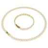 Conjunto Una Angelic, corte redondo, blanco, chapado en tono dorado Conjunto Una Angelic, corte redondo, blanco, chapado en tono dorado