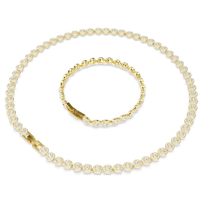 Conjunto Una Angelic, corte redondo, blanco, chapado en tono dorado Conjunto Una Angelic, corte redondo, blanco, chapado en tono dorado