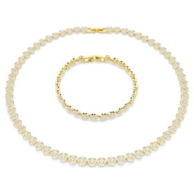Conjunto Una Angelic, corte redondo, blanco, chapado en tono dorado