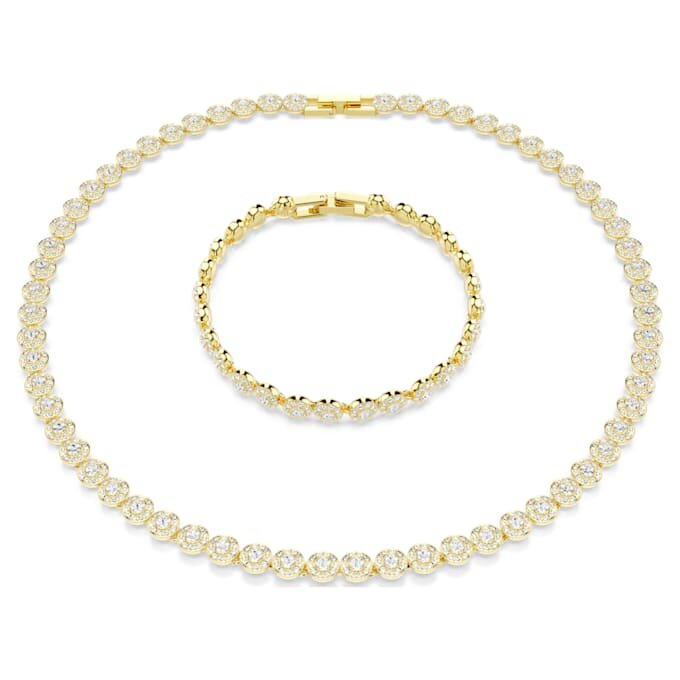 Conjunto Una Angelic, corte redondo, blanco, chapado en tono dorado Conjunto Una Angelic, corte redondo, blanco, chapado en tono dorado