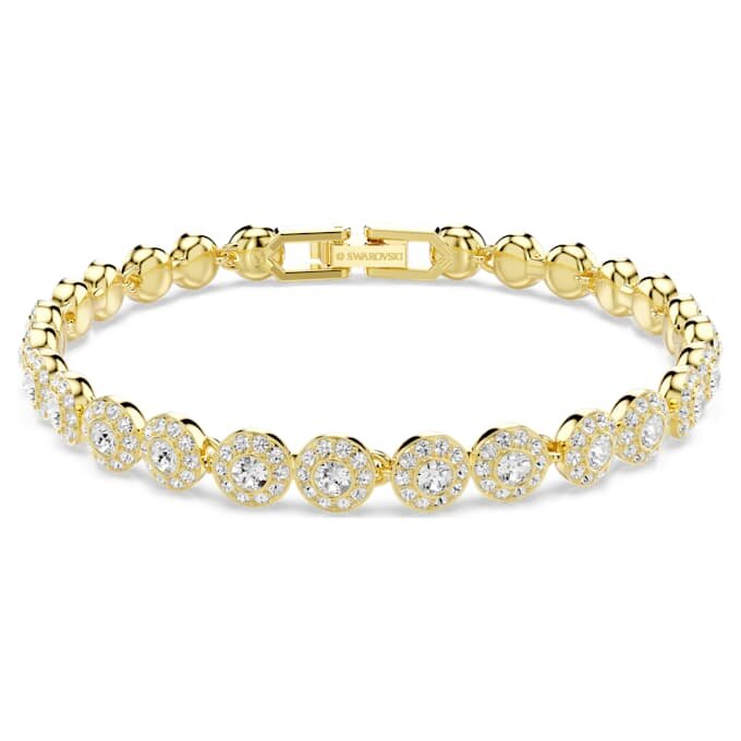 Conjunto Una Angelic, corte redondo, blanco, chapado en tono dorado Conjunto Una Angelic, corte redondo, blanco, chapado en tono dorado