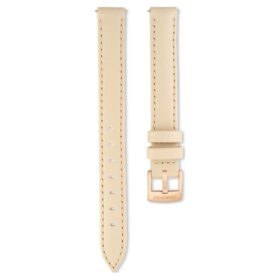 Correa de reloj de 12 mm (0.47″) de ancho, de cuero, color beige, con acabado en tono oro rosa Correa de reloj de 12 mm (0.47″) de ancho, de cuero, color beige, con acabado en tono oro rosa