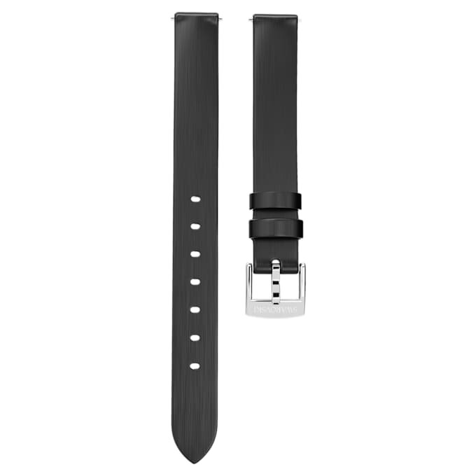 Correa de reloj de 12 mm (0,47″) de ancho, de cuero, negra, de acero inoxidable Correa de reloj de 12 mm (0,47″) de ancho, de cuero, negra, de acero inoxidable