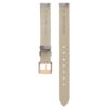 Correa de reloj de 12 mm (0,47″) de ancho, de cuero, tono plateado, acabado en tono oro rosa Correa de reloj de 12 mm (0,47″) de ancho, de cuero, tono plateado, acabado en tono oro rosa